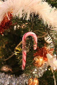fir, christmas, christmas tree, decoration, garland, ball, cane