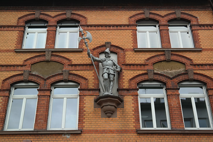 Casa, facciata, Cavaliere, architettura, Esslingen, finestra, mattone