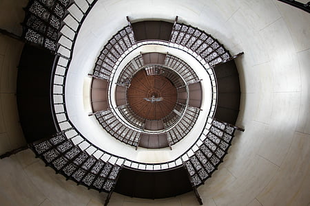 stepenice, Lovački dom, Rügen, stubište, spiralno stubište, arhitektura, Lovački dom granitz