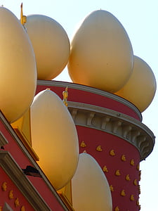 æg, bold, figur, bygning, rød, Dali, Museum