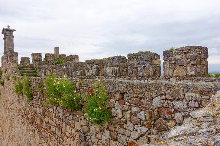 mur, crénelé, médiévale, Pierre, patrimoine, rempart, historique