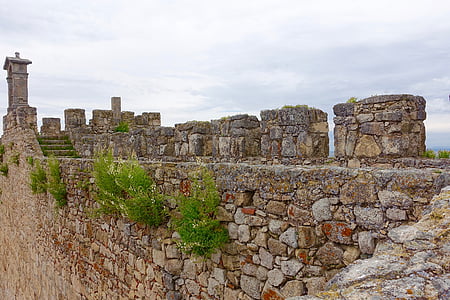 vegg, embattlement, middelalderen, stein, kulturarv, rekkverk, historiske
