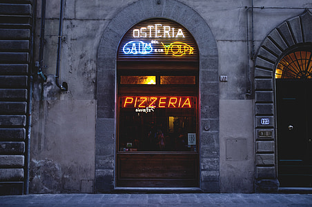 pizzería, café, Florencia, Italia