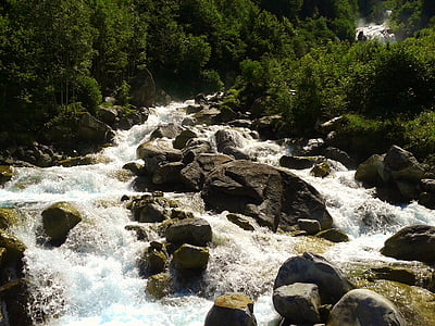 Fluss, Wasser, Durchfluss, Steinen, Natur
