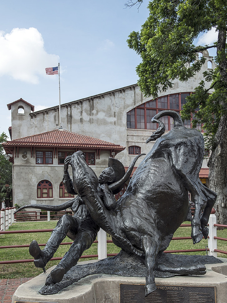 statue de, Honor, Cow-Boy, Rodeo, Bill pickett, sculpture, célèbre