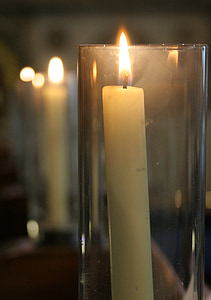 candela, a lume di candela, Chiesa, luce, fiamma, cera, Natale