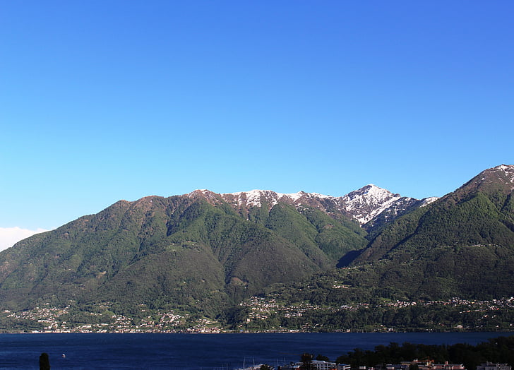 Panorama, Locarno, Lago maggiore, goutte de pluie, montagnes, Sommet de la montagne, Monte tamaro