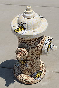 fire hydrant, water hydrant, hydrant, extinguisher, bees