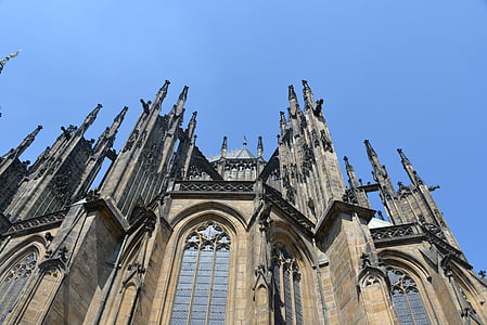 Szent vitus-székesegyház, Prága, templom, történelmileg, emlékmű, gótikus stílusban, gótikus építészet