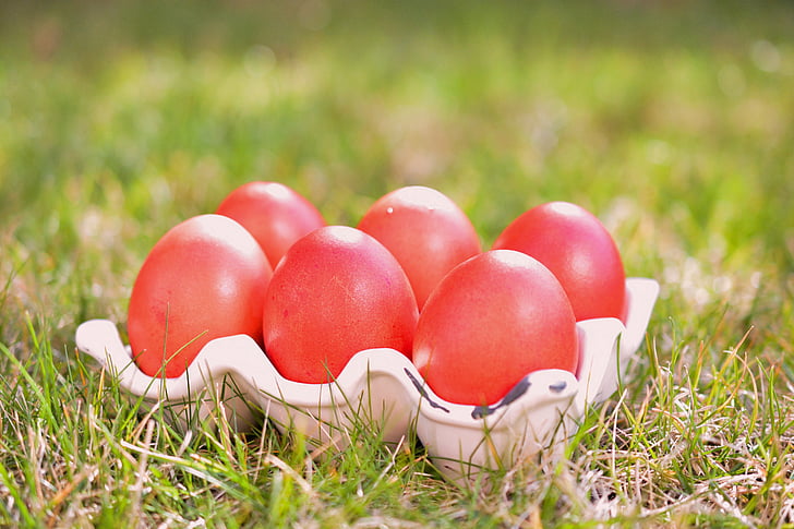 Veľkonočné, vajcia, farby, jar, farebné vajcia, červená, veľkonočné čas