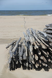 postes de, Playa, mar, arena, Mar del norte, Costa