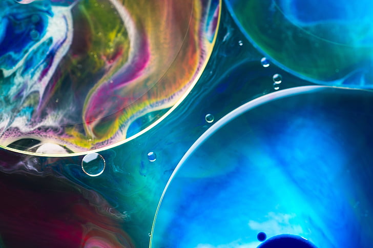 abstract, water, oil, ink, macro, macro photography, district