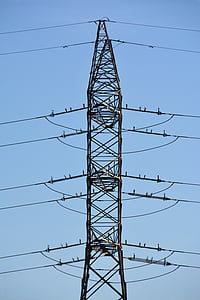 linha elétrica, energia, Torre de alta tensão, atual, rede de energia