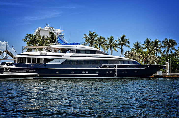 Yacht, fort lauderdale, Florida, víz trópusi, csónak, vízi, víz