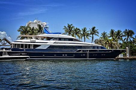 Yacht, Fort lauderdale, Florida, veden tropical, vene, väylä, vesi