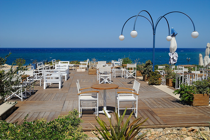 Creta, Rethymno, mar, restaurante, férias