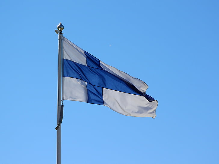 Finland, Finse vlag, siniristilippu, blauwe kruis