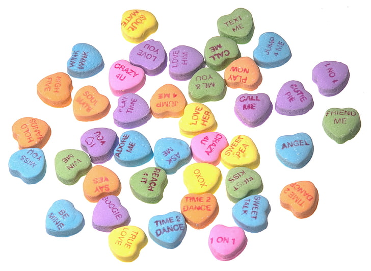 Sweethearts, Candy, Herzen, Valentine, Necco, zum Valentinstag, Süßigkeiten