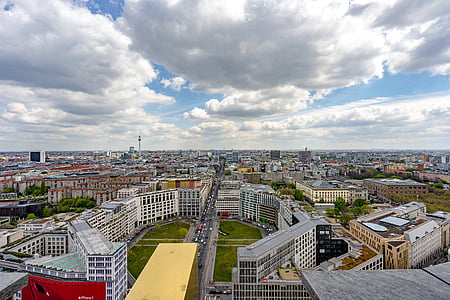 Berlin, Panorama, Potsdam yer, sermaye, gökdelen, kollhoff kuleleri, bakış açısı