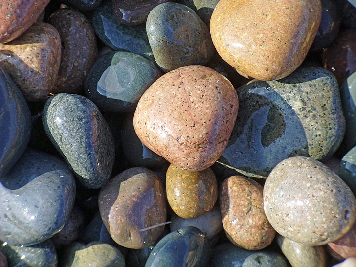 steentjes, steen, Rock, strand, textuur, zee, zand
