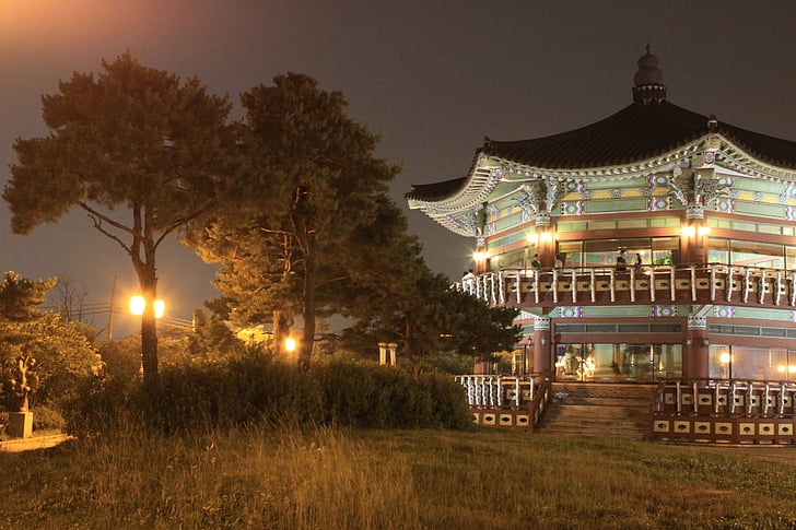 palgakjeong, CBD, noční zobrazení, budova, Hill