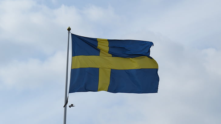 Švedska, Zastava, plava i žuta, švedskom zastavom, oblak