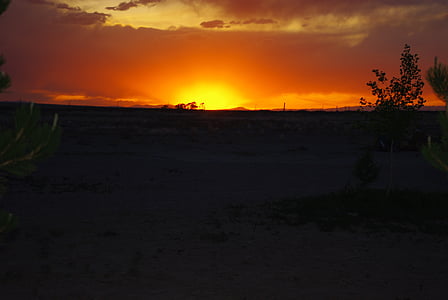 Sunset, kuldne päikeseloojang, maastik, Kuldne kuma