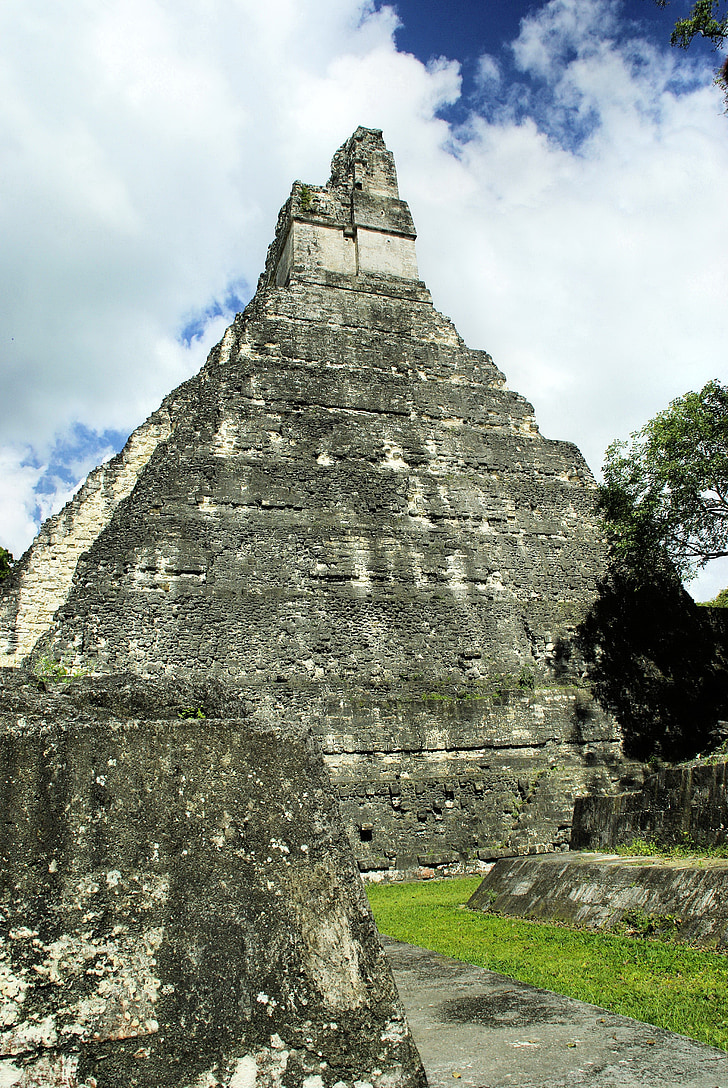 Guatemala, Tikal, nagy piramis, Maya, civilizáció, Kolumbiai, esőerdő