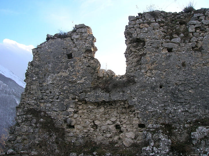 Castillo, ruinas, montaña, arquitectura, antigua ruina