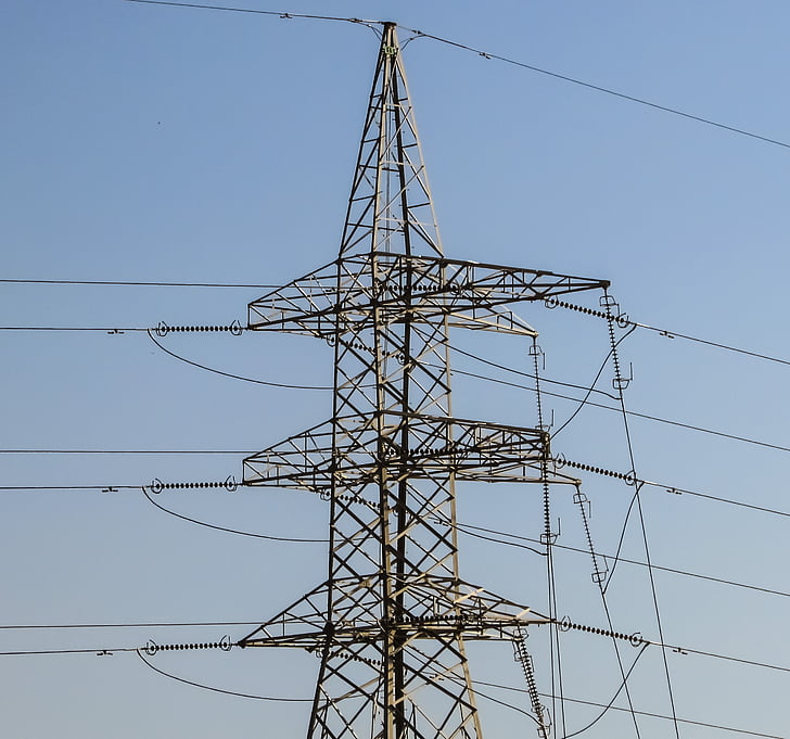 high voltage, pylon, electricity, tower, power, energy, electric