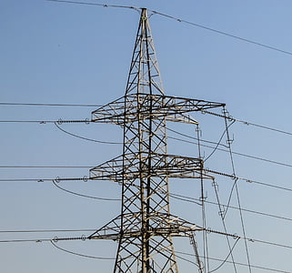 high voltage, pylon, electricity, tower, power, energy, electric