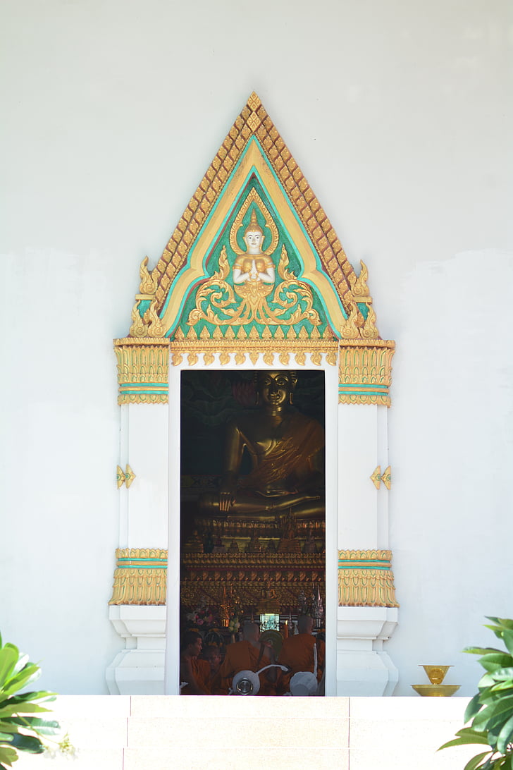 baznīcas durvis, ieeja, pasākums, Budisms, templis Taizemē, arhitektūra, māksla