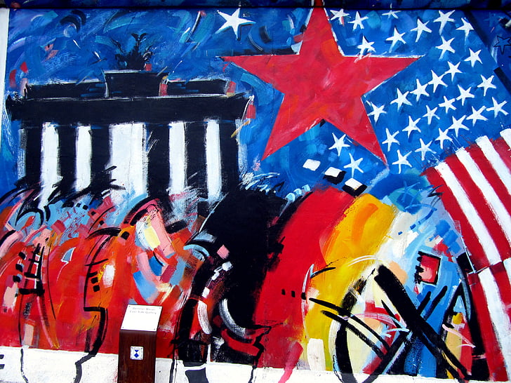 Berlinmuren, vegg, Berlin, Graffiti, East side gallery, kunst