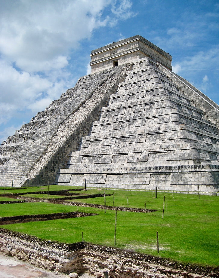 Chichen itza, Mexico, Maya, cultuur, zon, oud gebouw