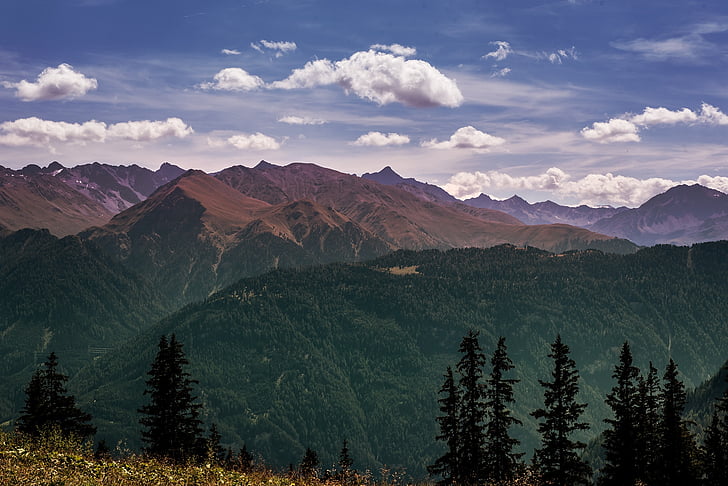 krajina, hory, Příroda, aplikace Outlook, pohled, Panorama, Rakousko