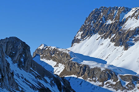 krajinky, Príroda, Mountain, sneh, Alpy, zimné, Pešia turistika