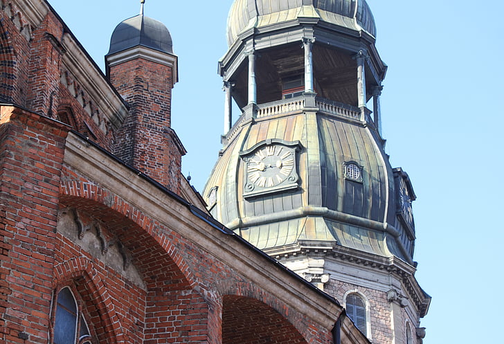 Lettország, Riga, épület, történelmi, Balti, építészet, régi