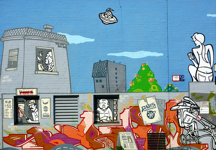paret, graffiti, art urbà, Berlín