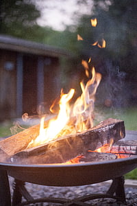 camping, fuego, calentador, noche, maderas, viaje, quemar