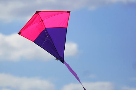 Aviator, luft, blå, Vind kite, drager mod blå himmel, blå himmel, ferie