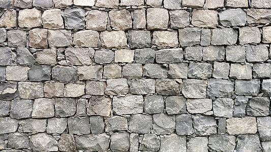 steen, muur, grijs, buiten, patroon, buitenkant, textuur