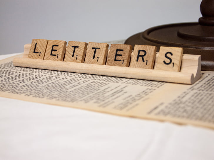 писма, думата, Скрабъл, плочки, типография, комуникация, съобщение