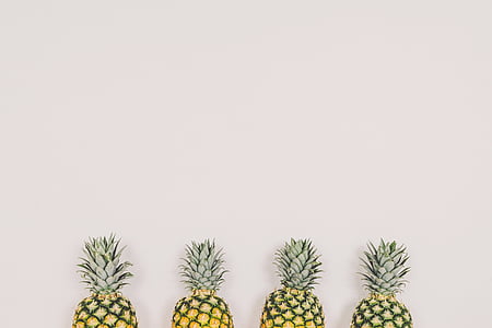 Ananas, Dessert, Vorspeise, Obst, Saft, Ernte, weißem Hintergrund