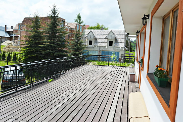 balkonas, Apgyvendinimas, namas, Bukovina, Architektūra, mediena - medžiaga, lauke