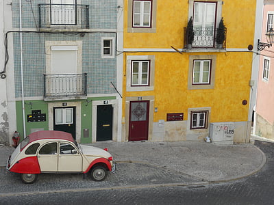 citroen 2cv, Lisboa, stad, Retro
