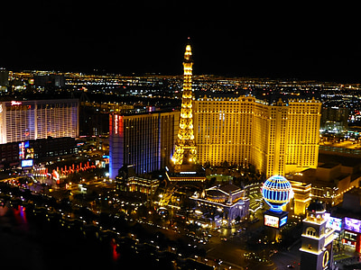 Eiffel, Wieża, Vegas, noc, Widok, las vegas, Neon