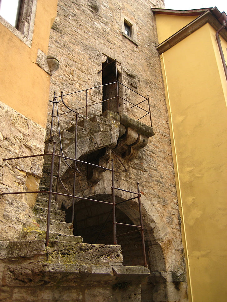 стълби, Средновековие, замък, постепенно, появата