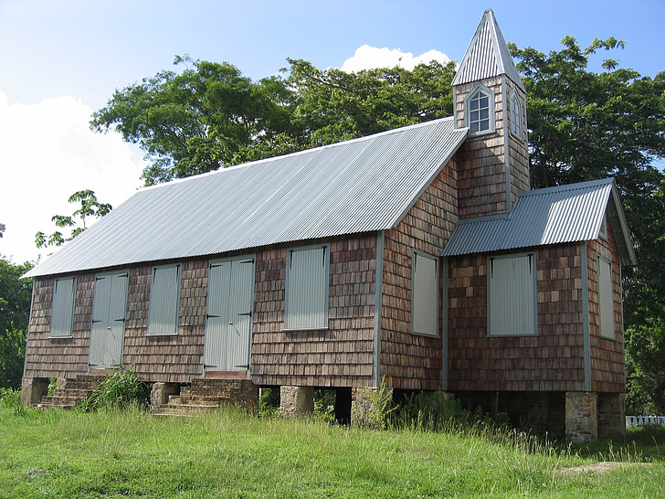 Εκκλησία, βότσαλα, ξύλο, θρησκεία, Καραϊβική