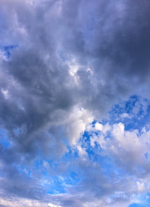 nuvem, céu, fluindo, Tufão, dramático, céu azul, em movimento