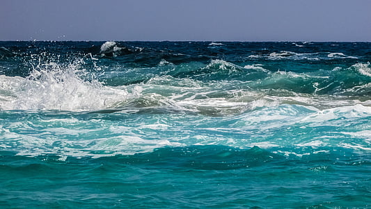波, スマッシング, 海, ビーチ, 自然, スプレー, 泡
